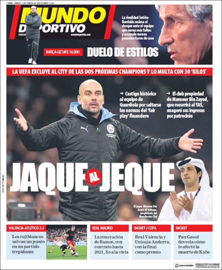 Mundo Deportivo Portada 15 02 2020