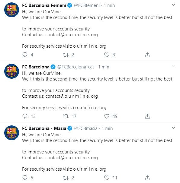 Barça hackers twitter