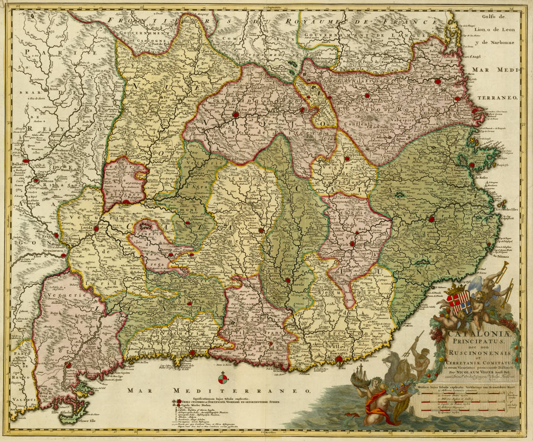 Imatge 5. Mapa de Catalunya (1677), obra de Nicolas Visser. Font Institut Cartografic de Catalunya