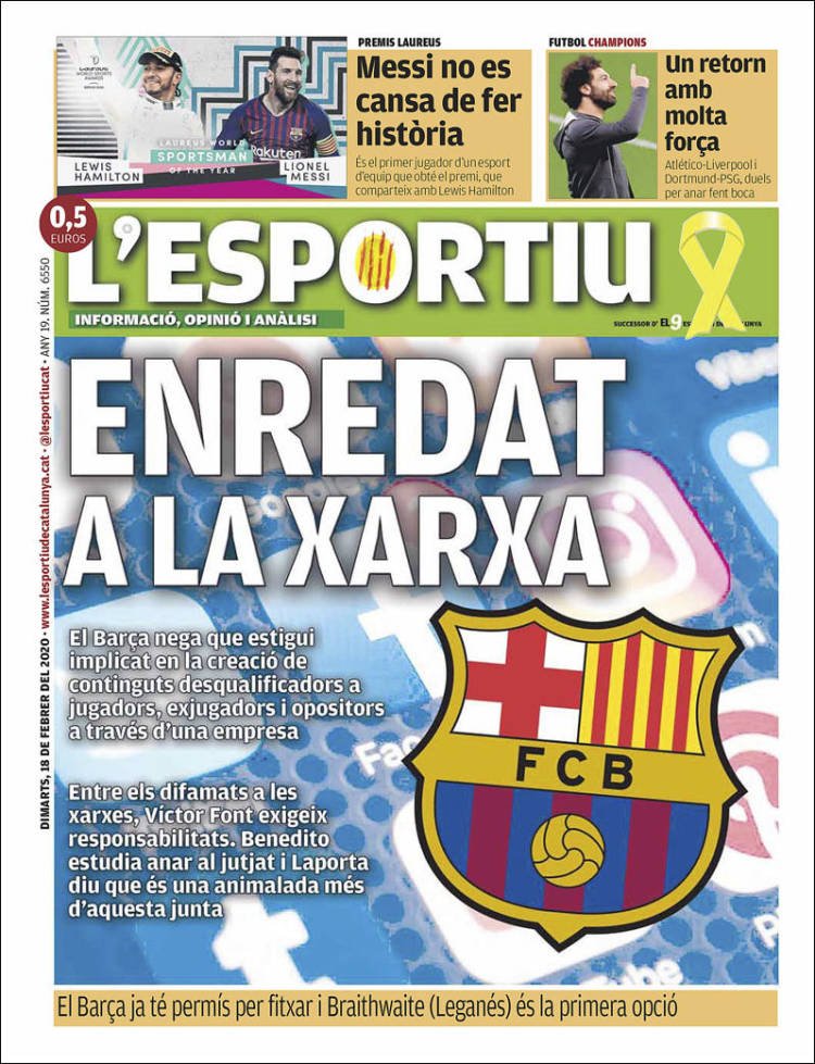 L'Esportiu Portada 18 02 2020