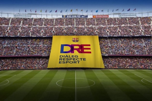 Pancarta Diàleg Respecte Esport Barça FC Barcelona