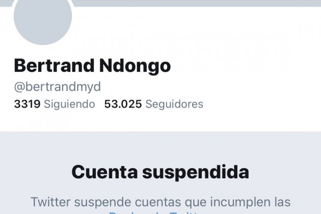 Bertran Nndongo cuenta suspendida @bertrandmyd