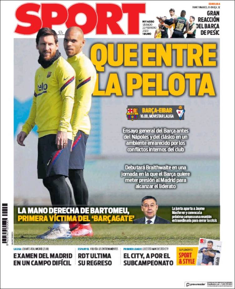 Sport Portada 22 02 2020