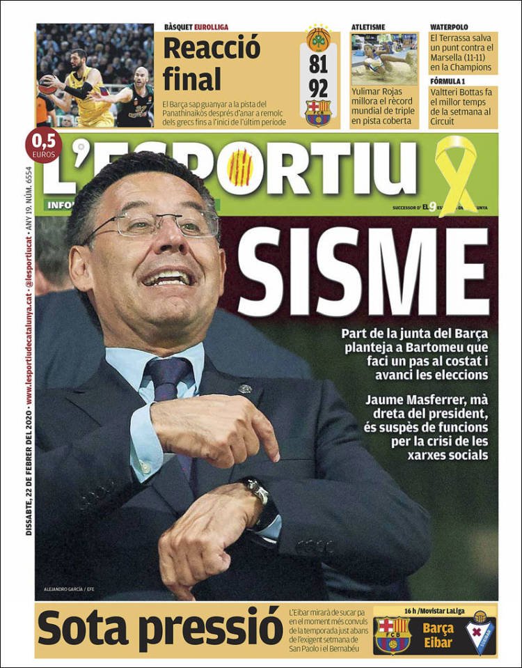 L'Esportiu Portada 22 02 2020