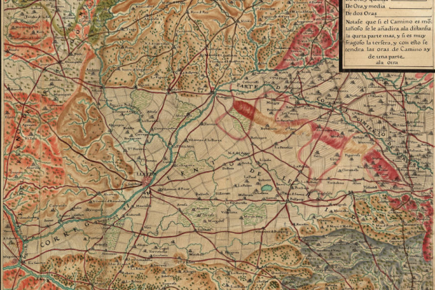 Imagen 6. Mapa del Corregimiento de Lérida (1716), obra del conde de Darnius. Fuente Instituto Cartografic de Catalunya