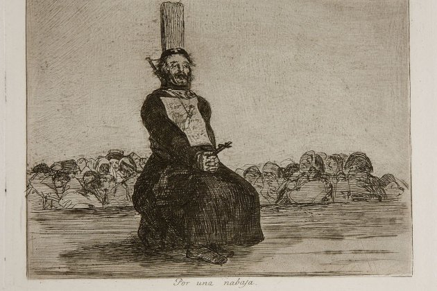 Goya Prado   Los Desastres de la Guerra   No. 34   Por una nabaja 'garrote y prensa' Viquipedia