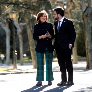 carmen calvo pere aragonès reunio mesa dialeg moncloa - efe carmen calvo pere aragonès reunio mesa dialeg moncloa - efe