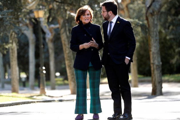 carmen calvo pere aragonès reunio mesa dialeg moncloa - efe