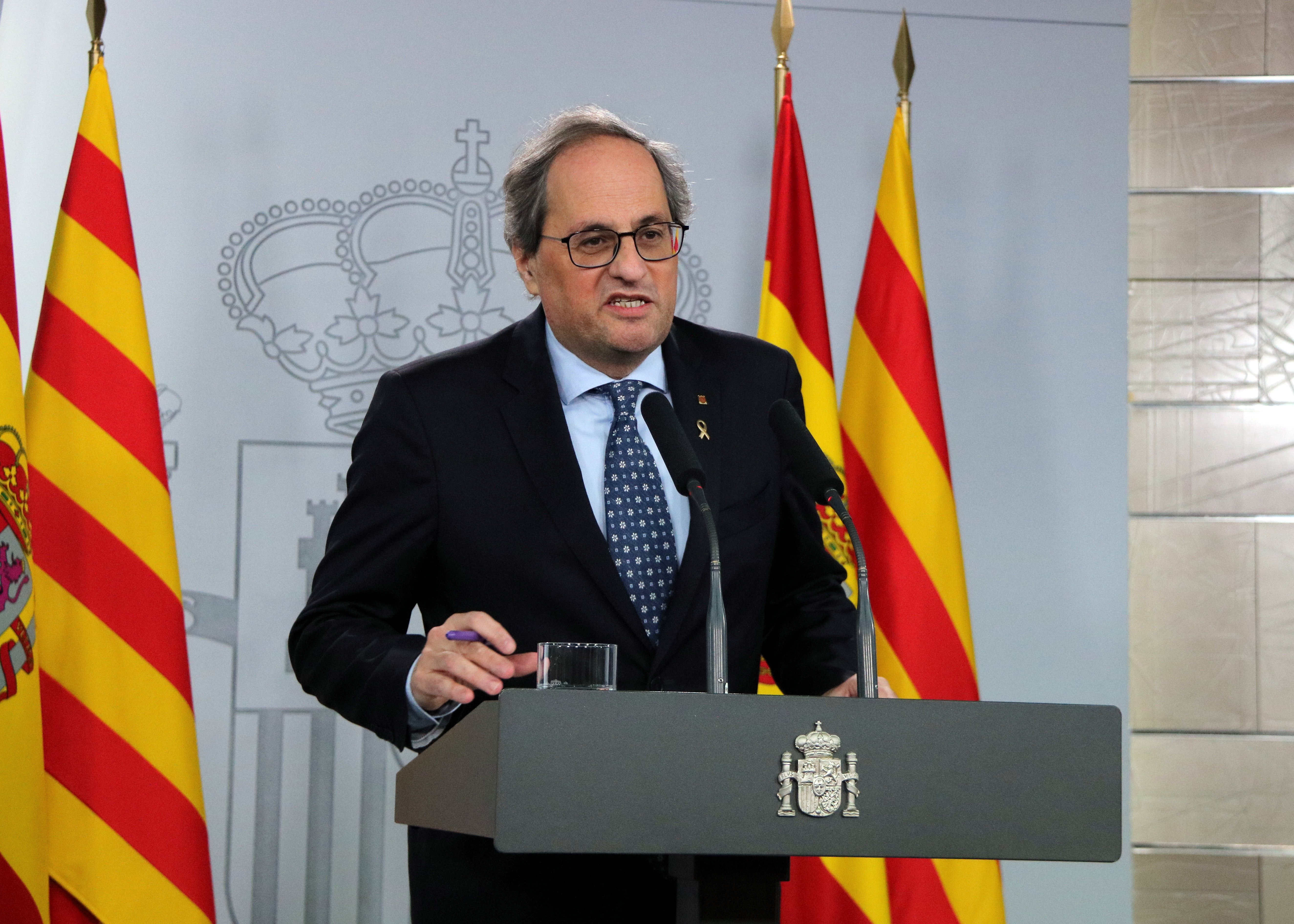 Torra leaves meeting with "no clear response" on any of Catalonia's big questions