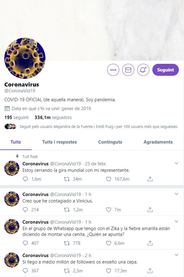perfil twitter coronavirus