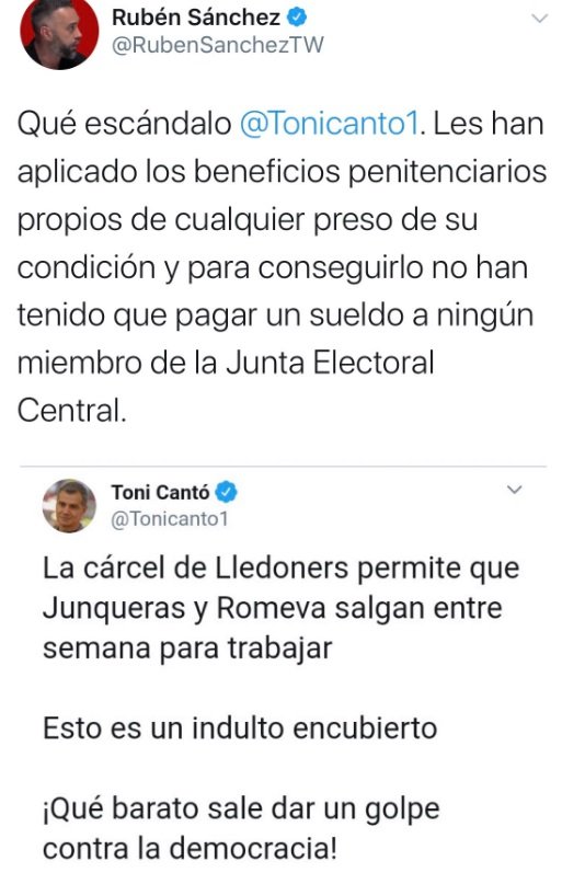 tuit respuesta a canto