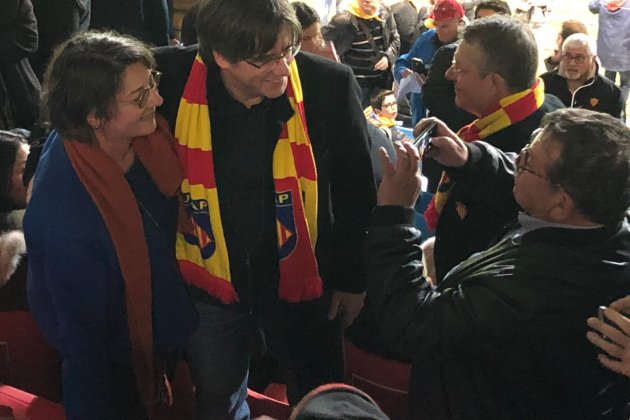 Carles Puigdemont estadio usap perpinyà - marina fernandez