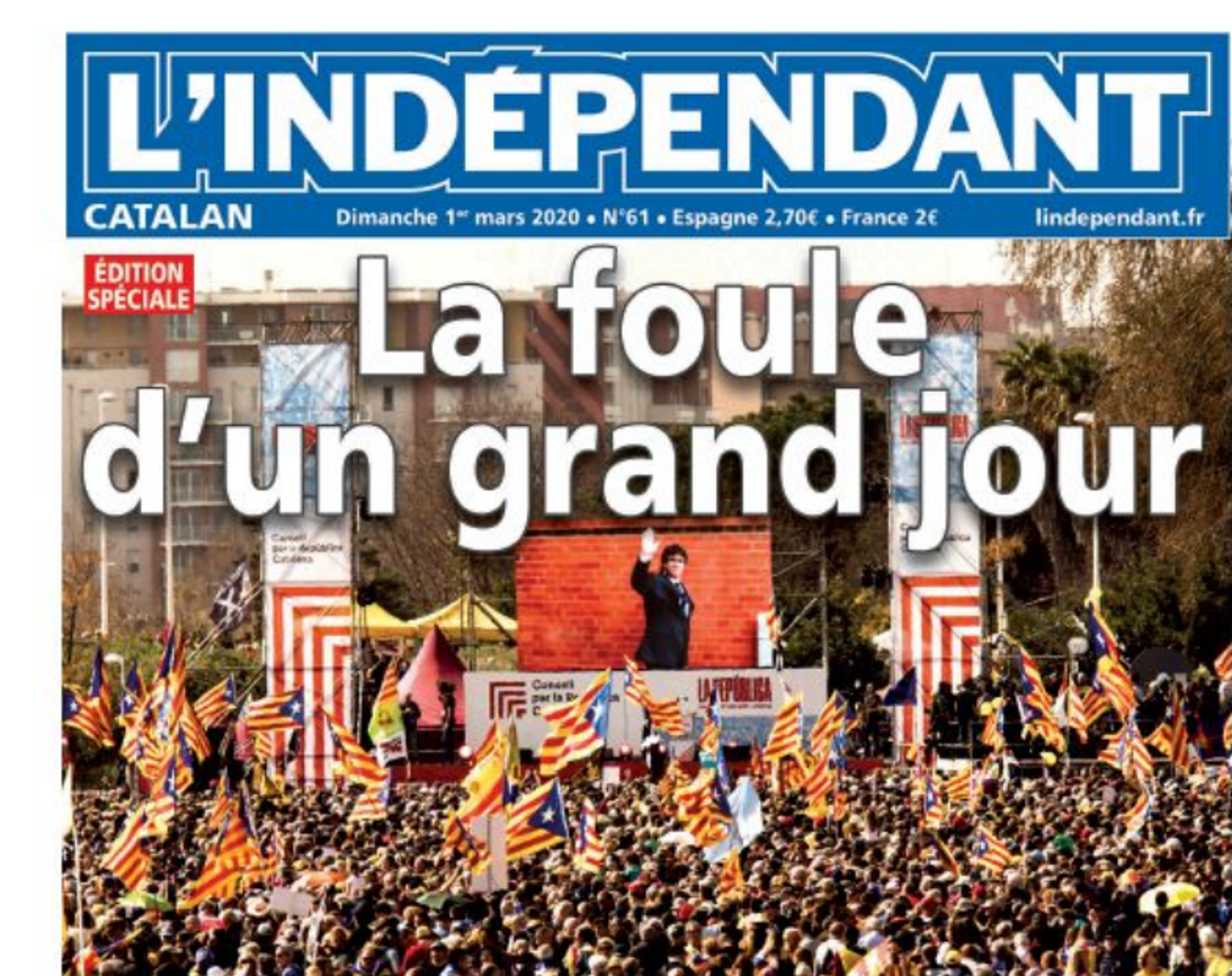 'L'indépendant', a tota portada: "La gentada d'un gran dia"