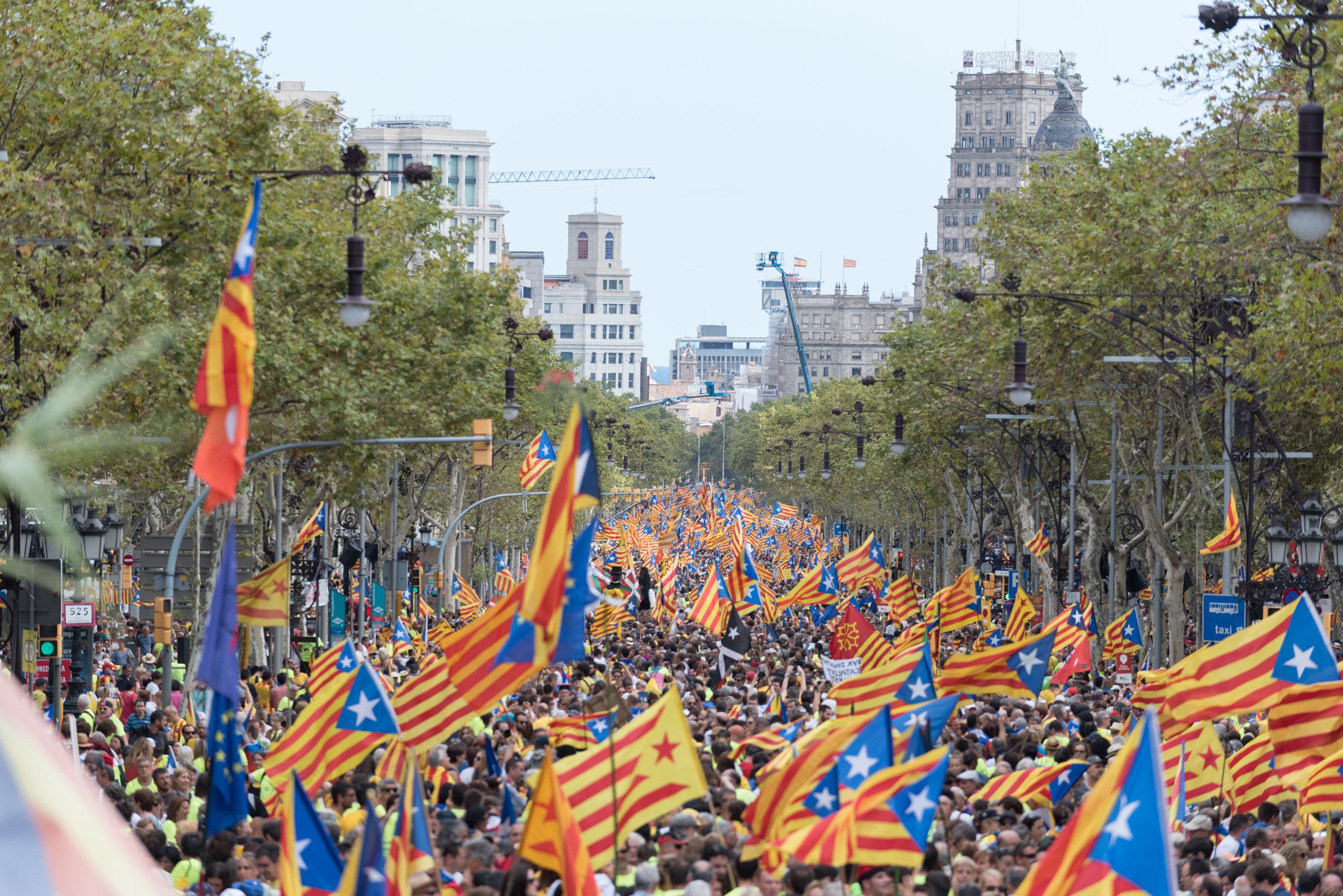 Diada 2020: manifestaciones en los edificios del gobierno español de Catalunya