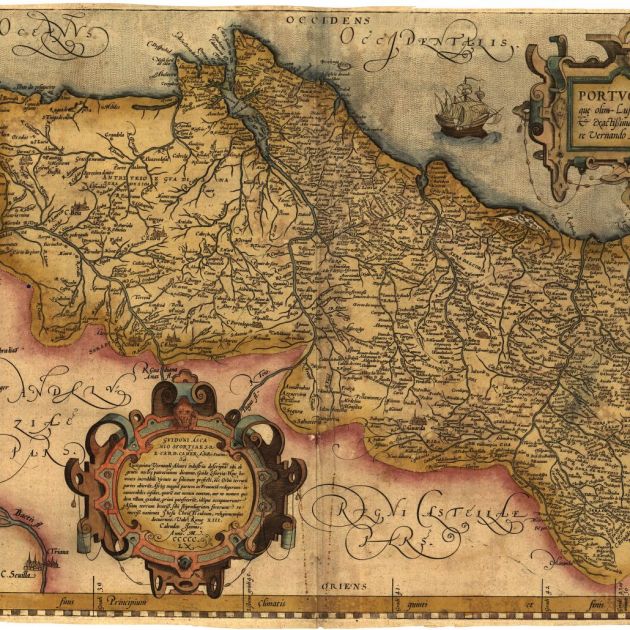 La monarquia hispànica reconeix la independència de Portugal. Mapa de Portugal. Any 1590
