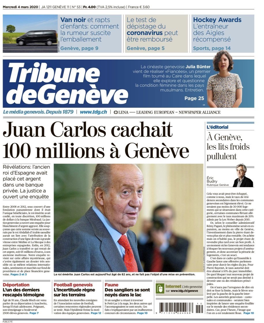 portada Tribune de Genève