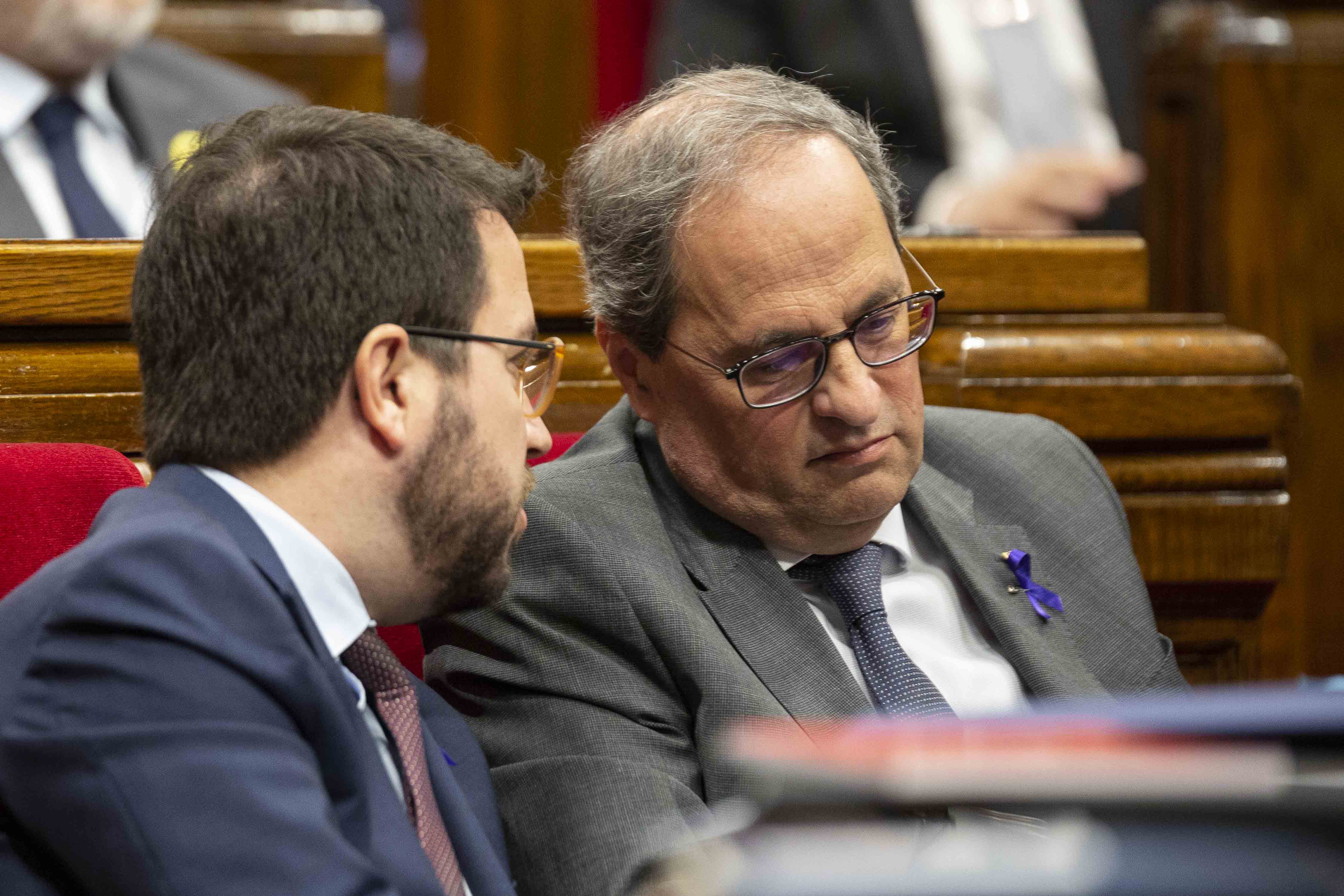 Torra y Aragonès acusan a Cs de "irresponsables" por bloquear los presupuestos