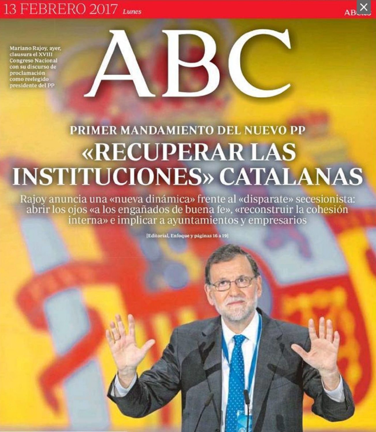 L'ABC crida el PP a “recuperar" unes "institucions catalanes” que no ha tingut mai