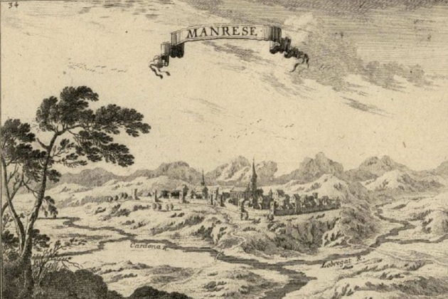 Grabado de Manresa (circa 1659), obra de Sebastien de Pontaut. Fuente Biblioteca Digital Hispánica