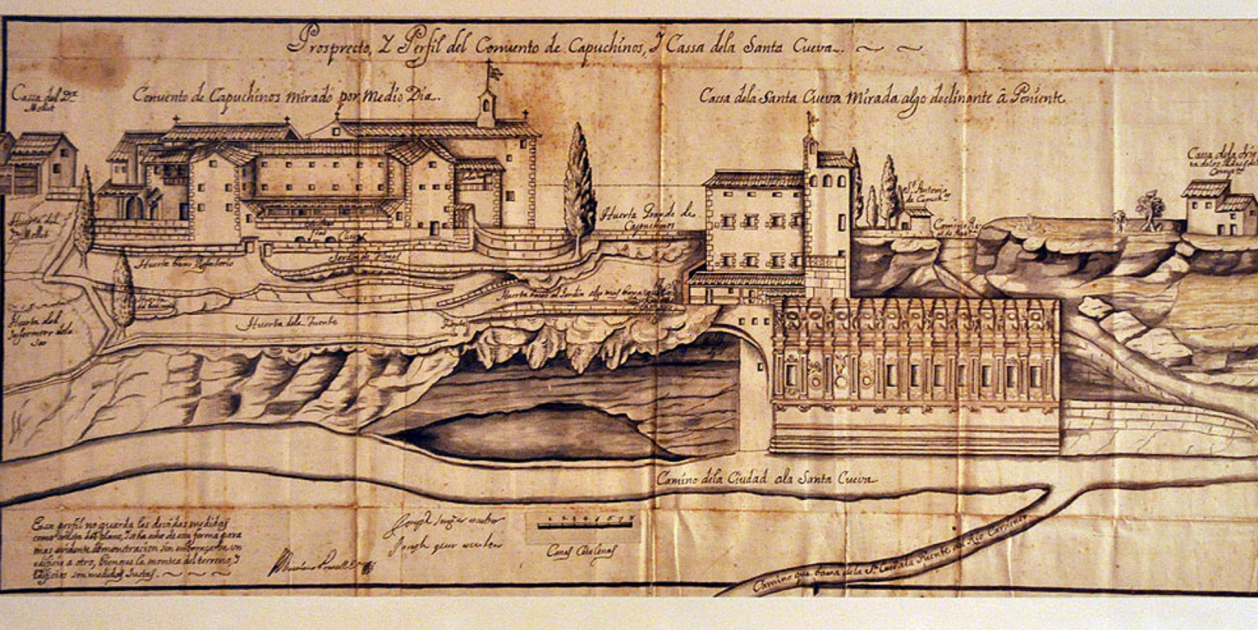 Vista de Manresa desde el Cardener (siglo XVIII). Fuente Museo de Manresa