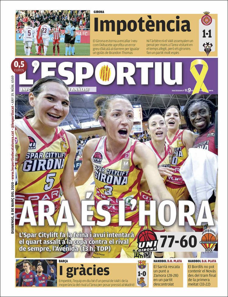 L'Esportiu Girona Portada 08 03 2020