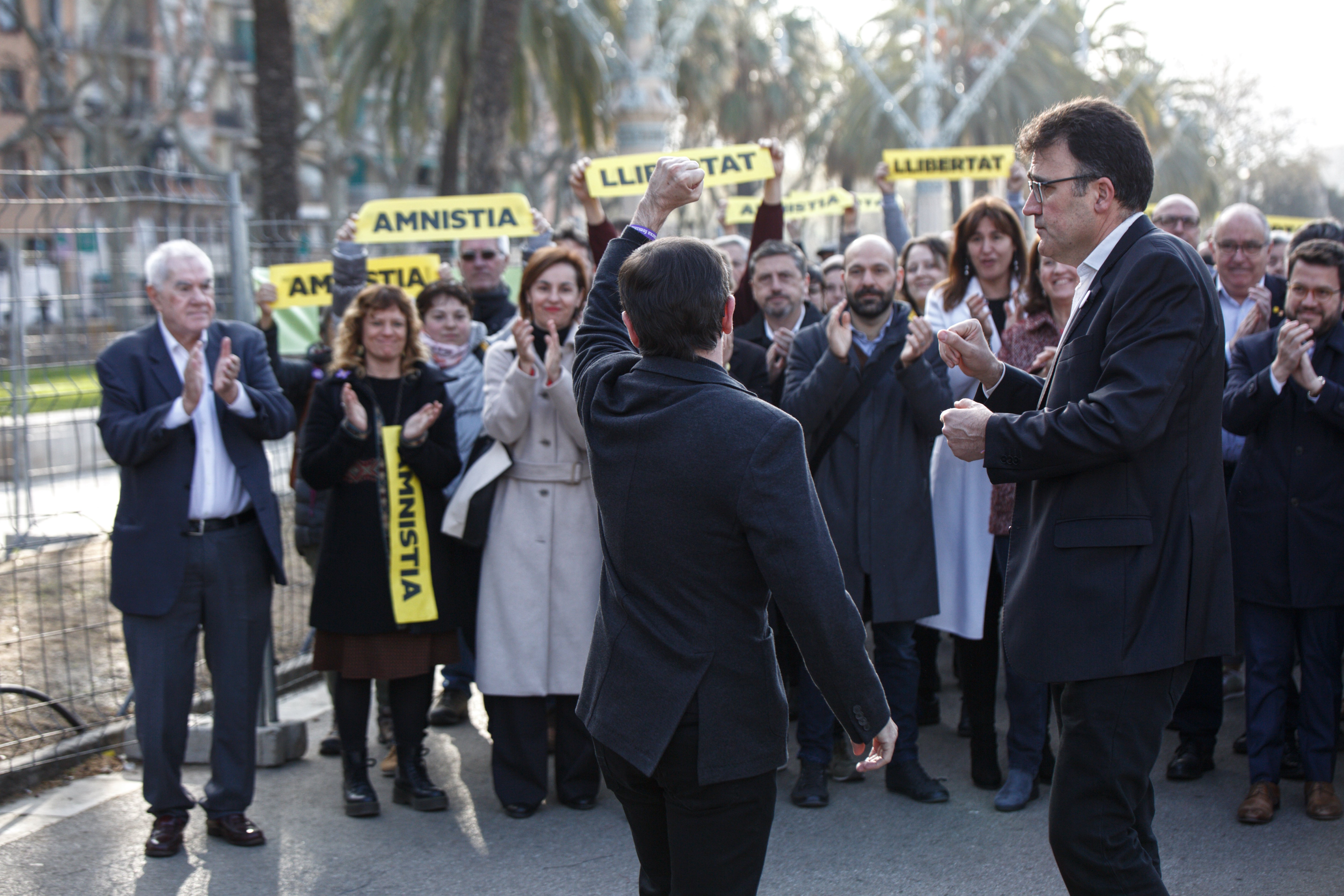 Unitat independentista en suport a Jové i Salvadó, que rebutgen declarar al TSJC