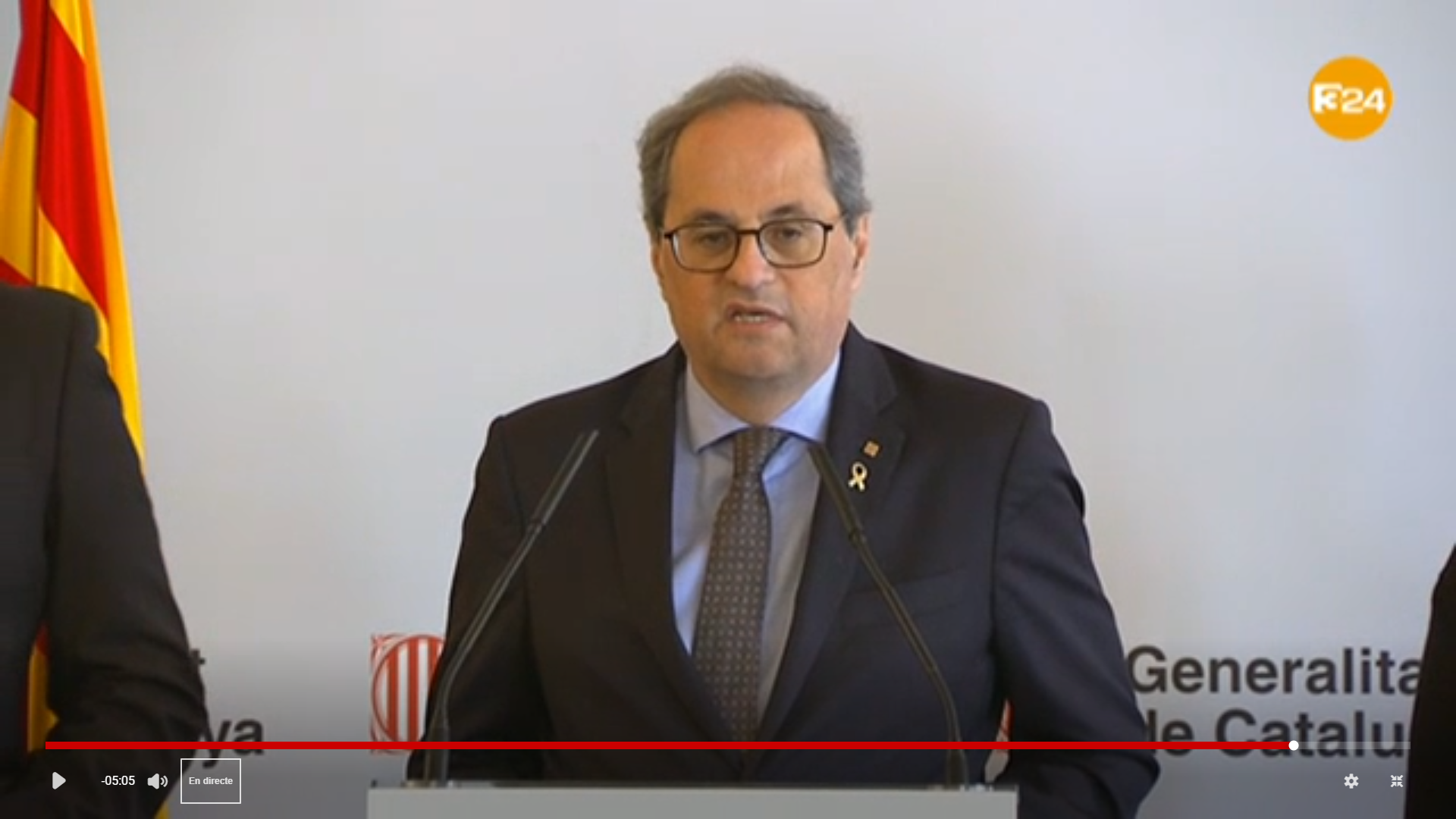 Torra: "La recepta de Sánchez davant el coronavirus és confinar la Generalitat"