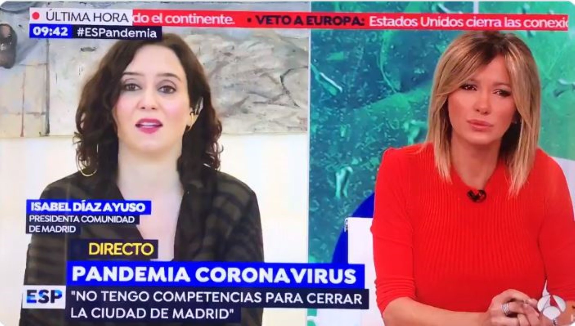 Espectacular Ayuso a Antena3: "No sé com es fa, no sé tancar Madrid"