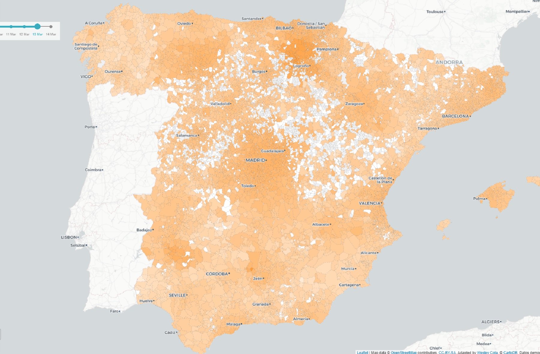 Mapa coronavirus a Espanya: les probabilitats de contagi