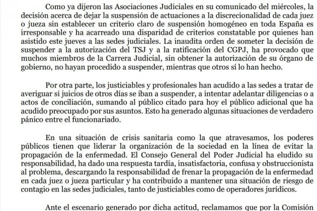 comunicat jutgesi fiscals coronavirus