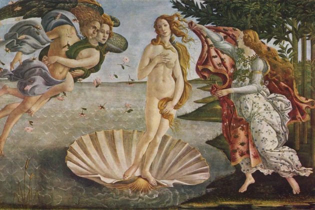 El nacimiento de Venus. Sandro Botticelli. Galleria degli Uffizi