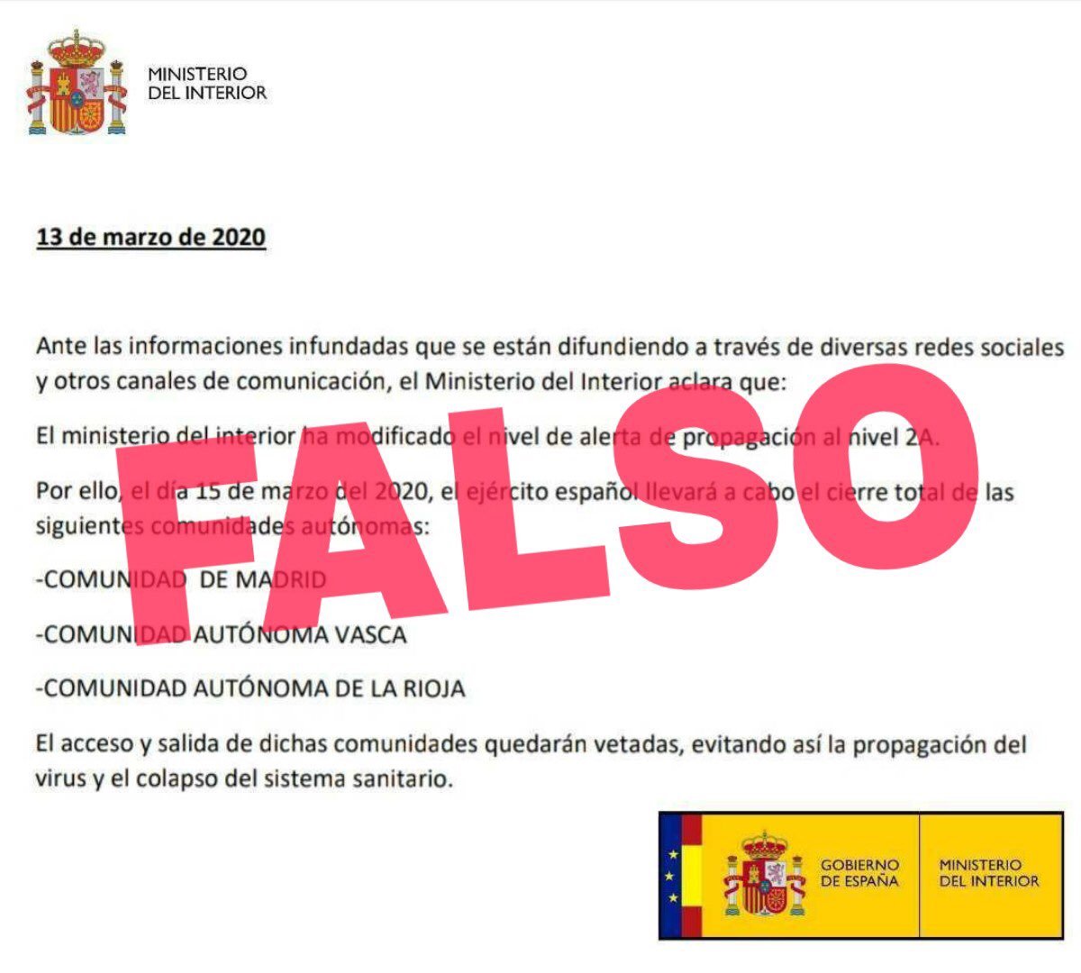 La Moncloa surt a desmentir ‘fake news’ sobre el coronavirus a les xarxes