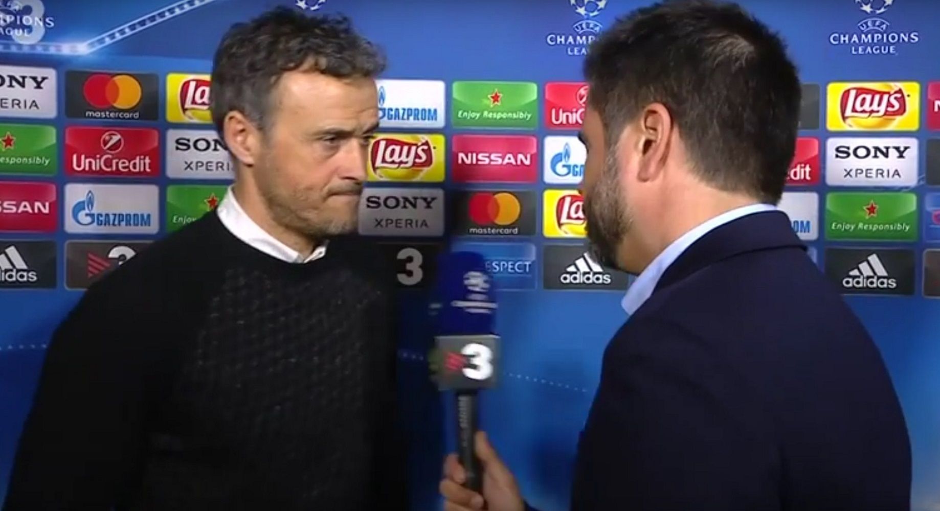 L'empipada de Luis Enrique amb un periodista de TV3