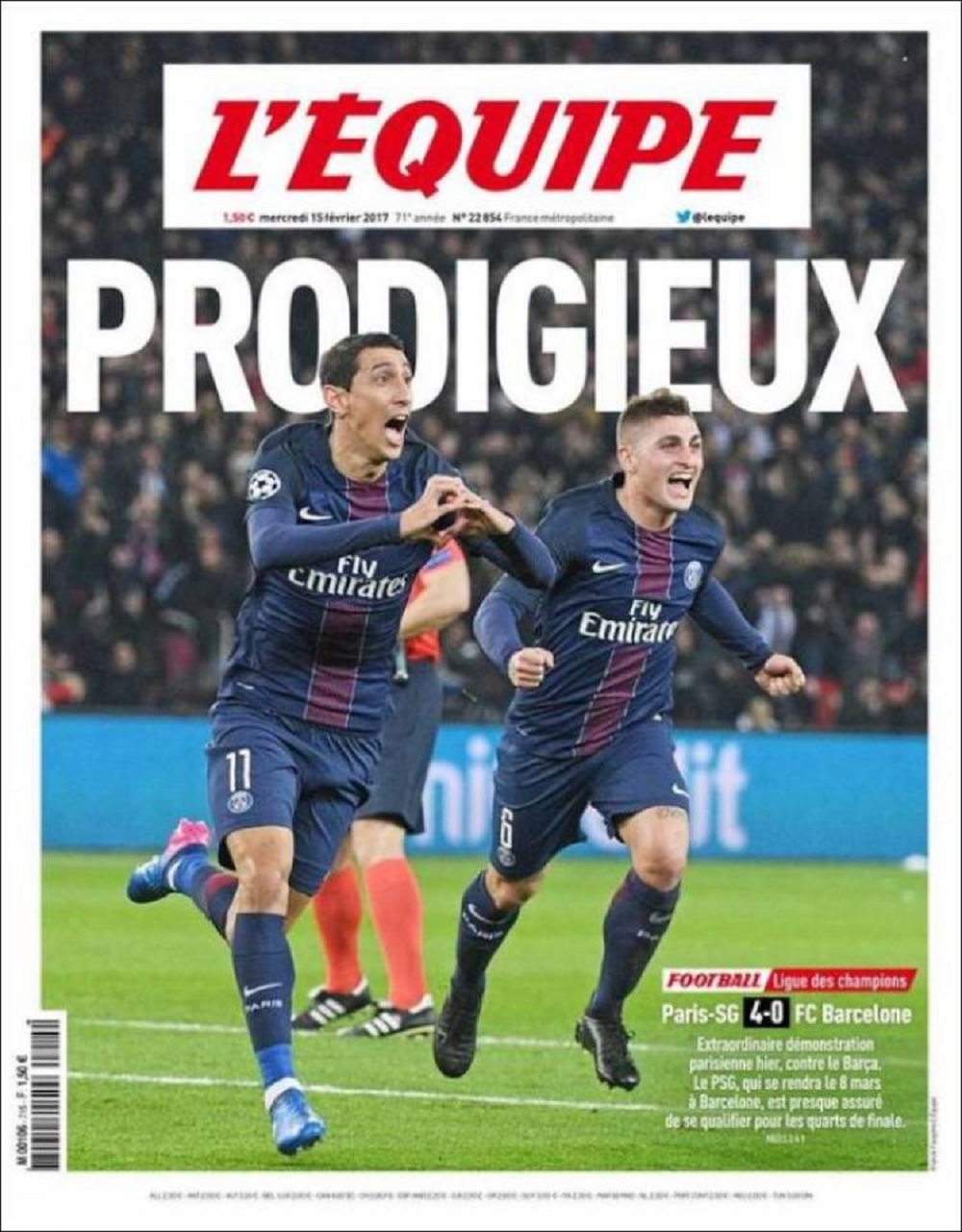 La derrota del Barça en París, en las portadas