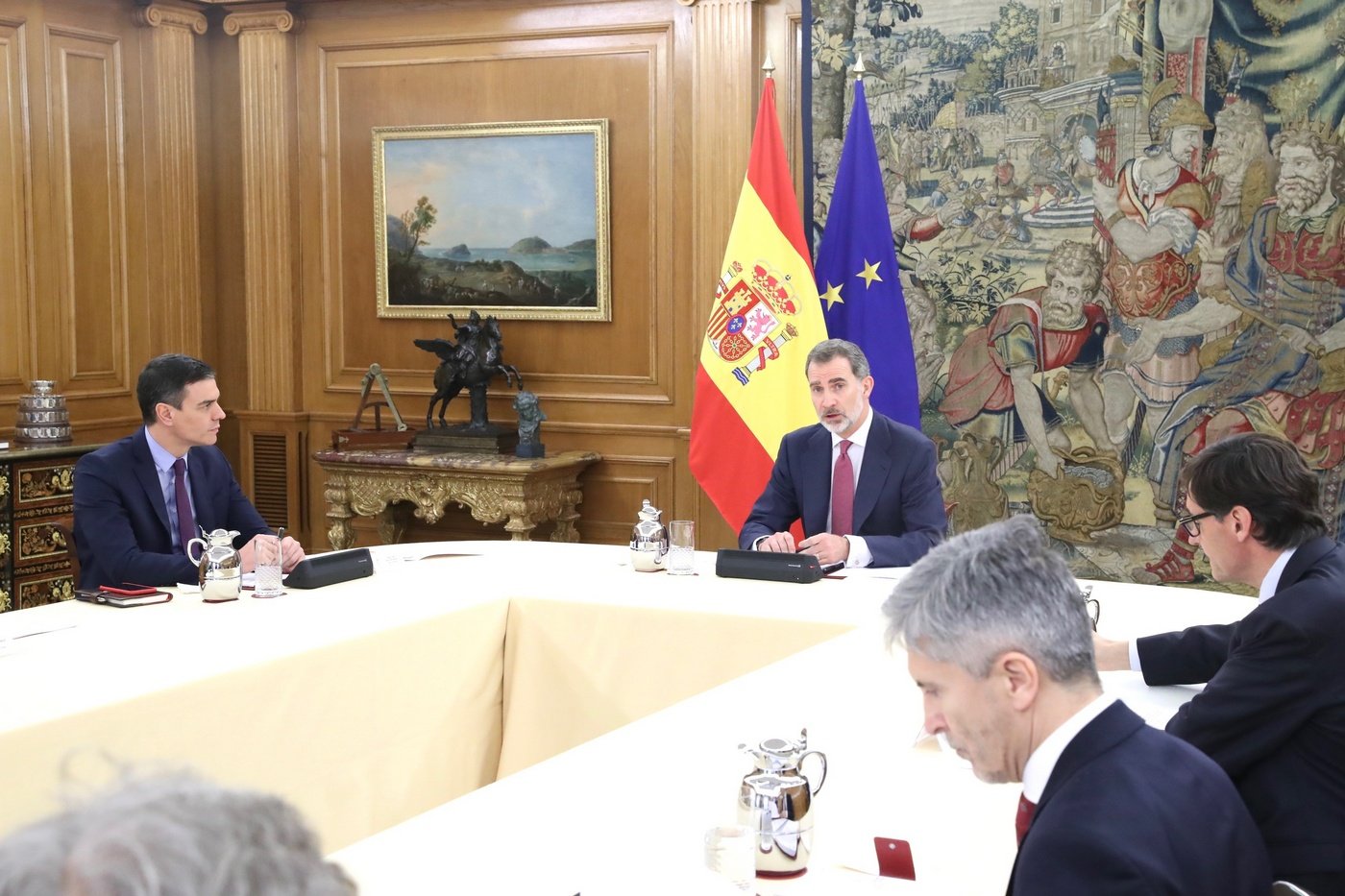 El Rei, reunit amb Sánchez i el comitè del coronavirus abans del seu discurs