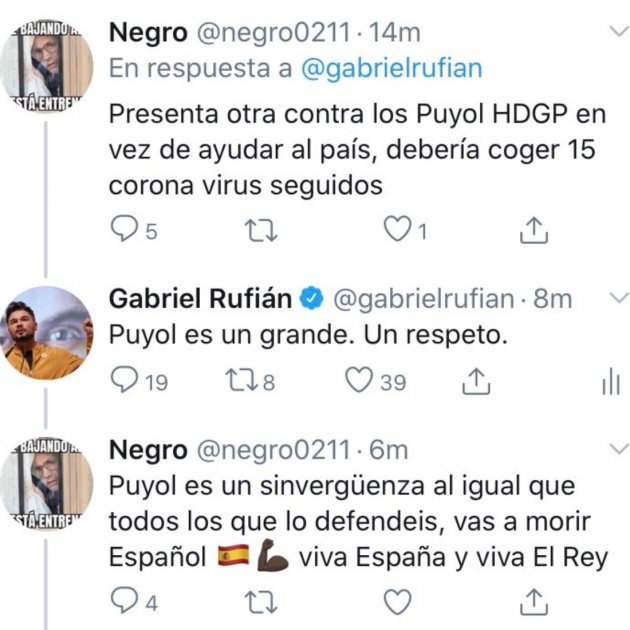 Rufian Puyol tuit 1 @gabrielrufian 