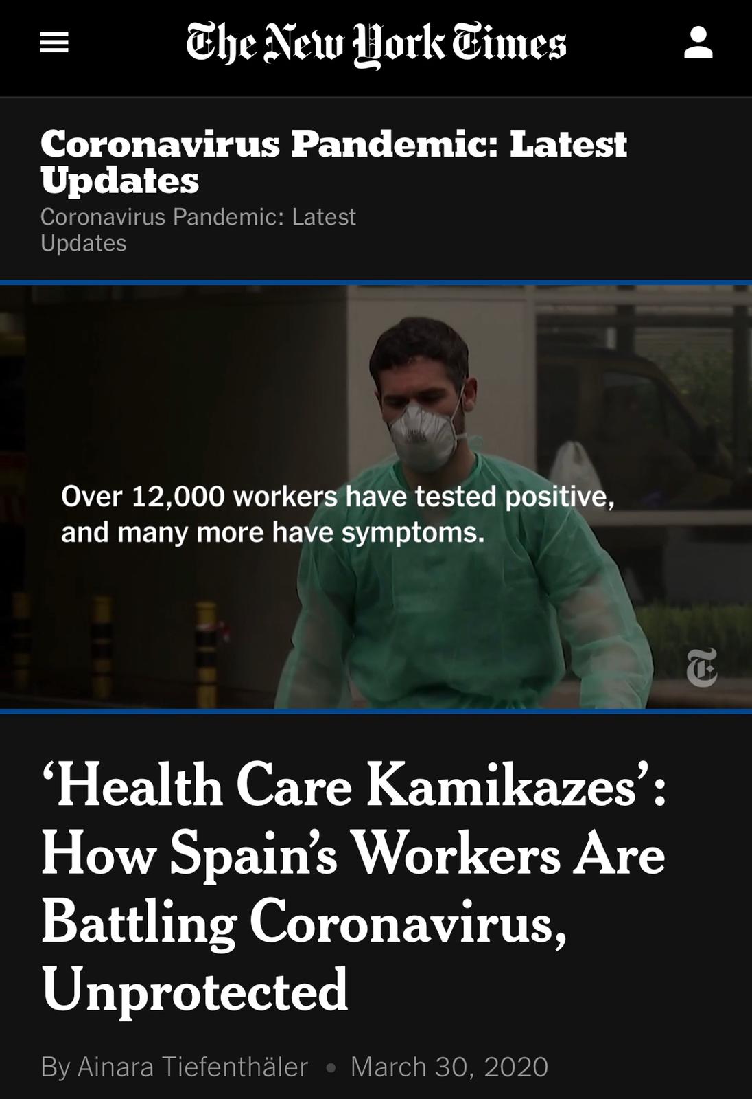 new york times espana coronavirus