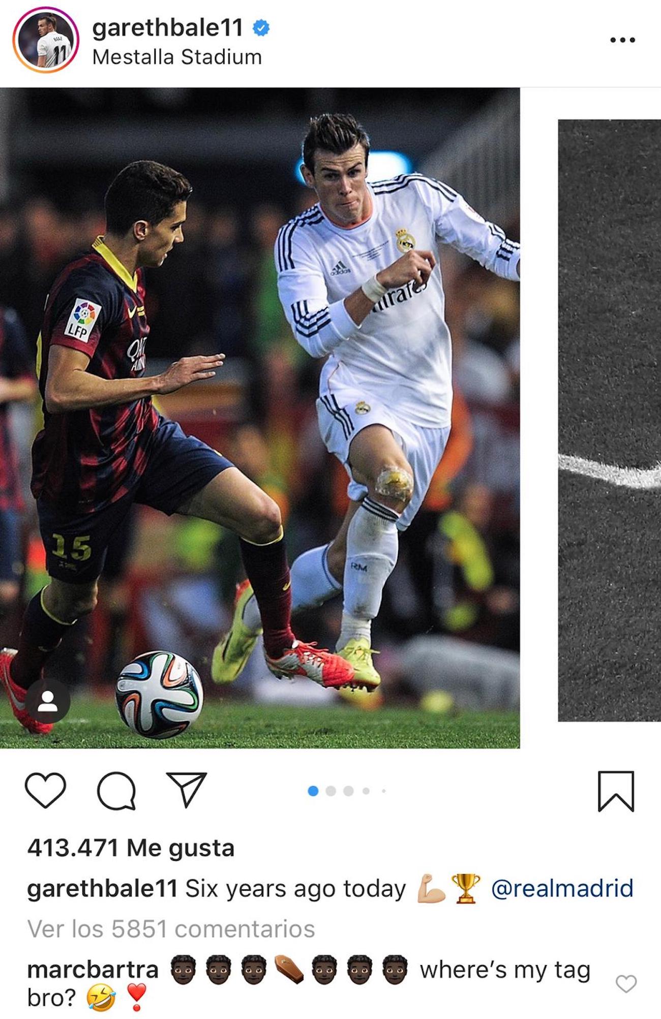 Gareth Bale Marc Bartra instagram