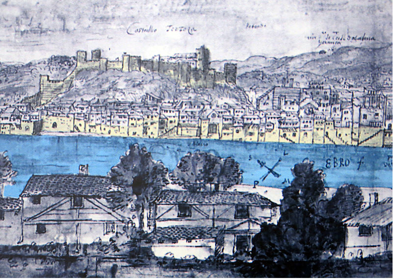 Tortosa a finals del segle XVI obra de Wyngaerde. Font Wikipedia