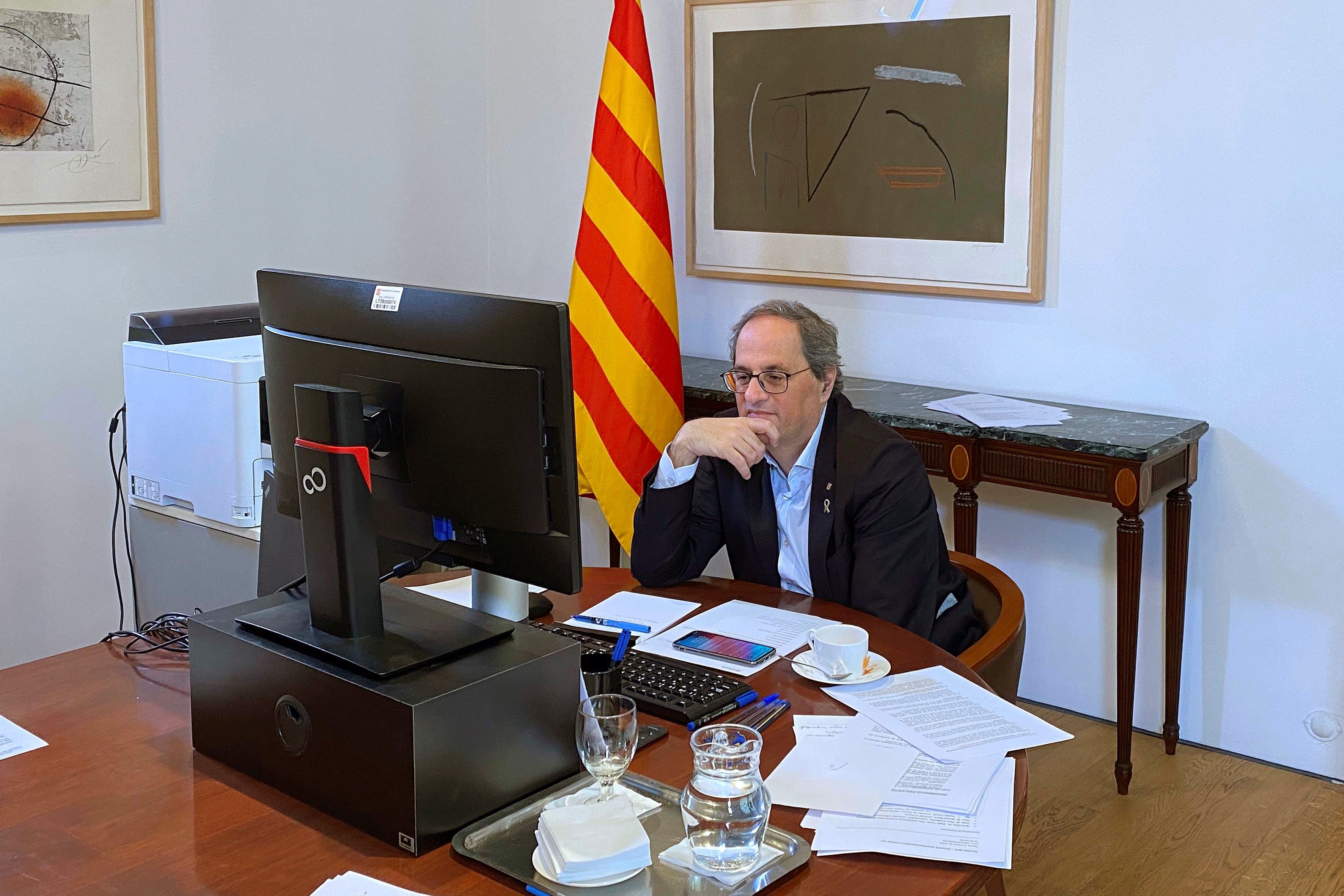 Torra demana a Sánchez que exclogui Catalunya de l'estat d'alarma