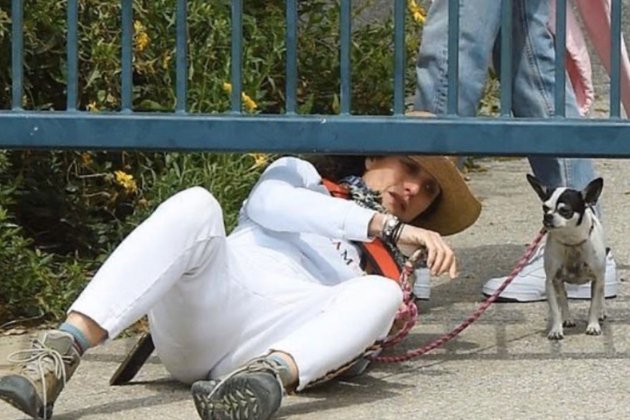 Andie Macdowell colant se parc @vandypop