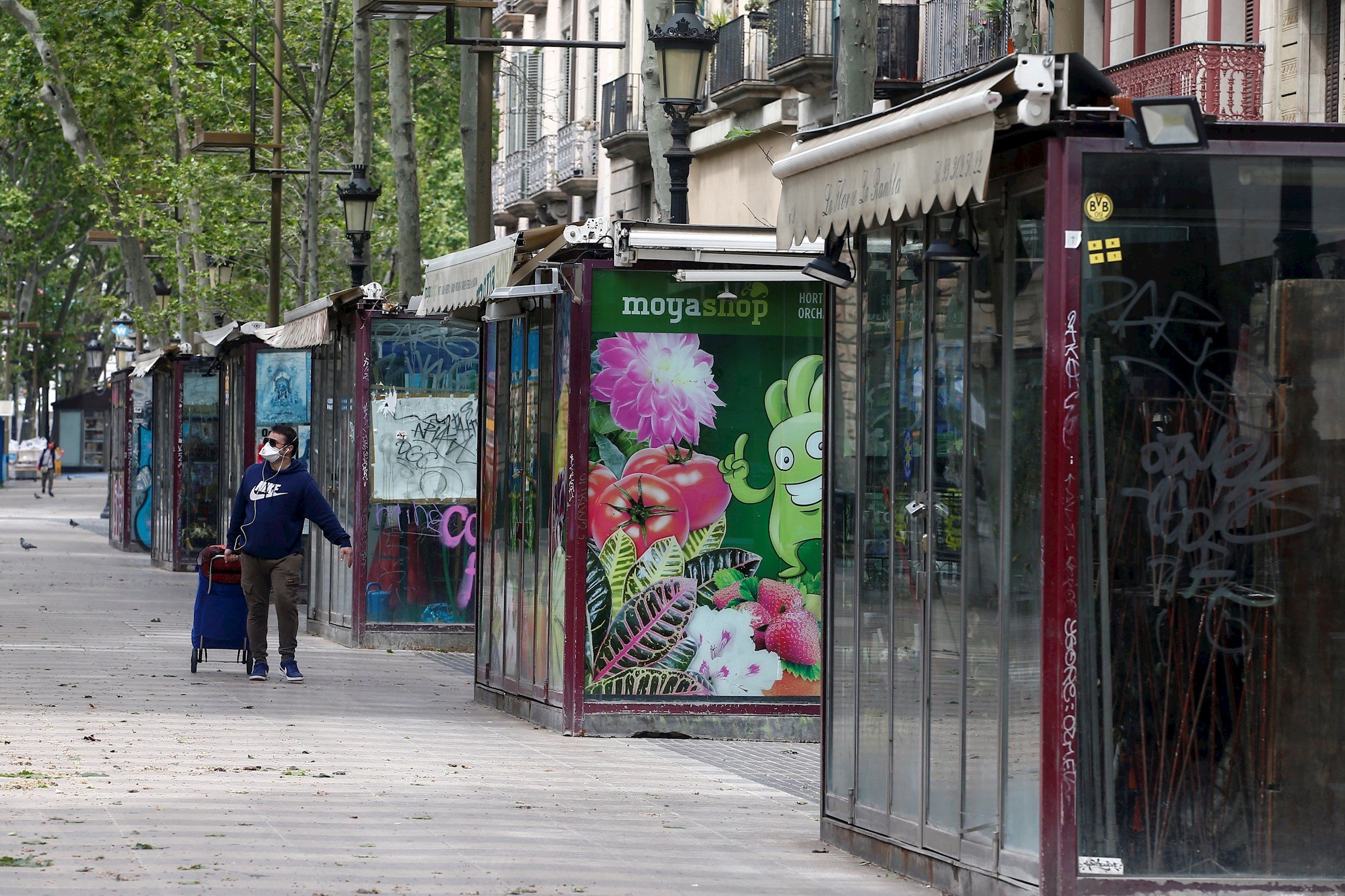Una diada de Sant Jordi amb els carrers de Barcelona buits