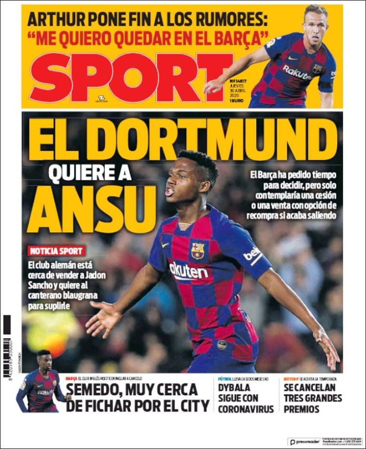 Sport Portada 30 04 2020