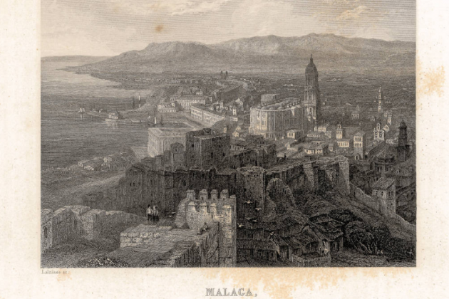 Vista de Málaga (1840). Fuente Cartoteca de Catalunya