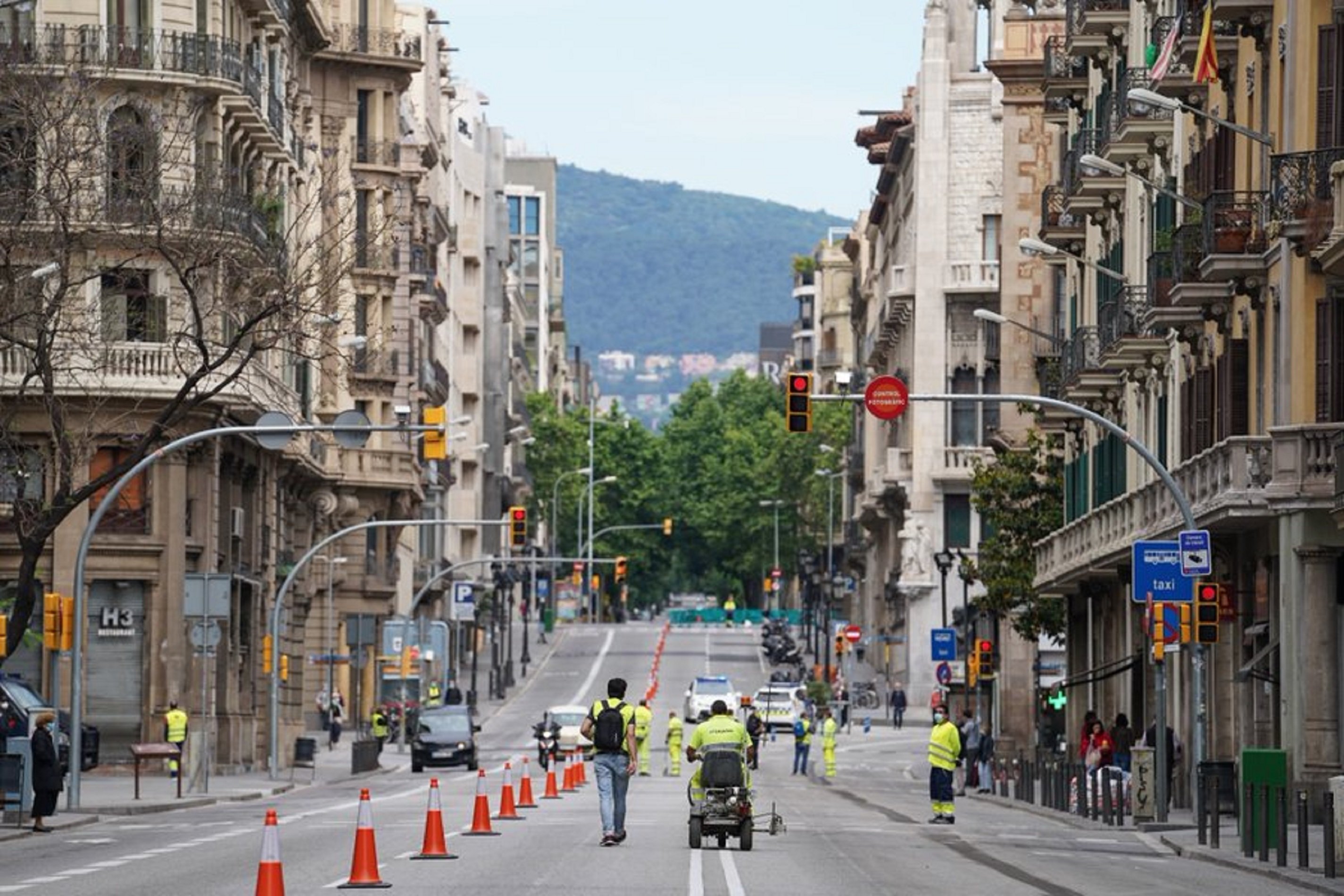 Comença l'obra per ampliar la vorera de Via Laietana davant el desconfinament