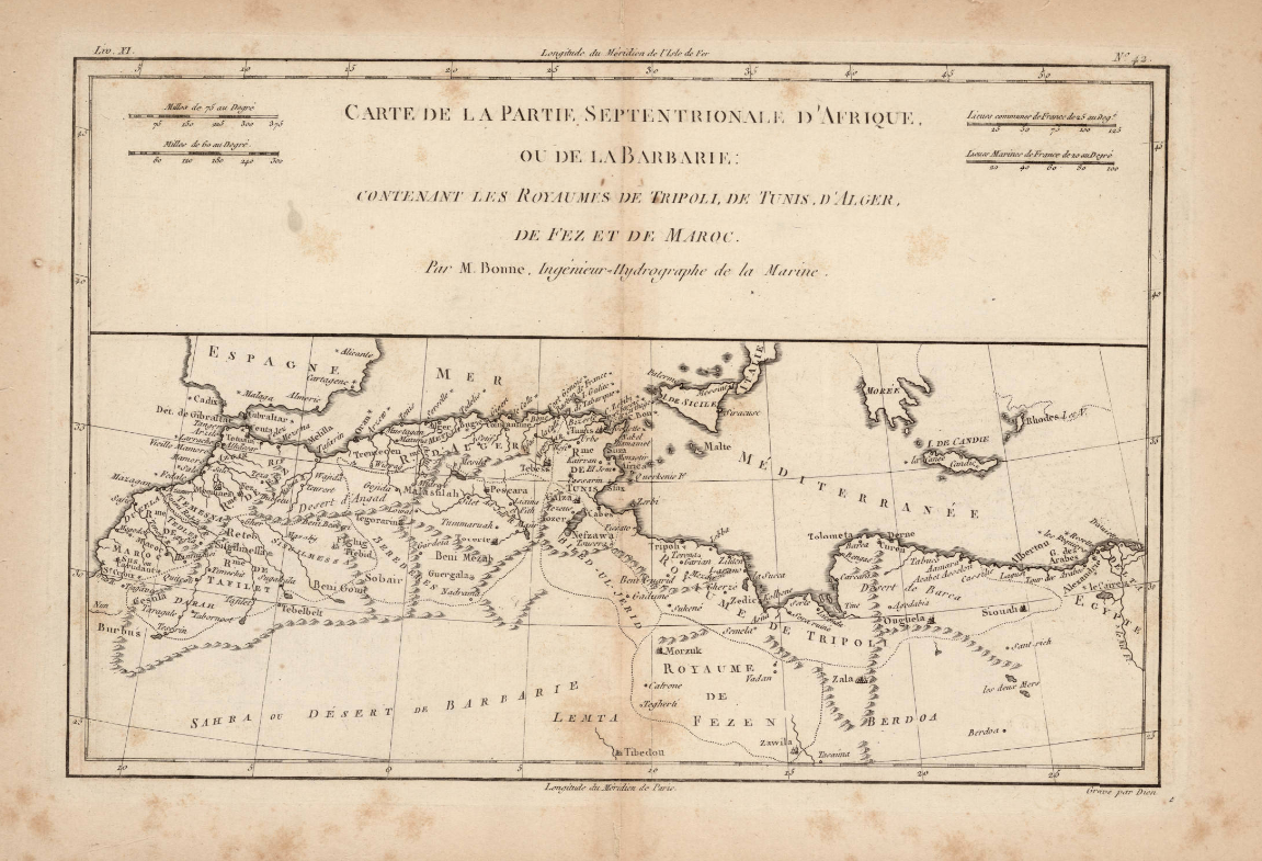 Mapa de la part coneguda del nord d'Àfrica (1820). Font Cartoteca de Catalunya