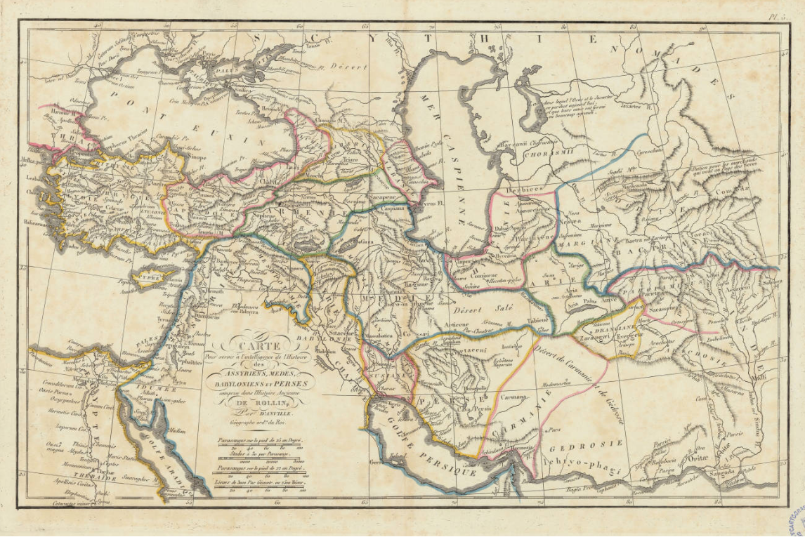 Mapa de la part coneguda del nord de Proxim Orient (1820). Font Cartoteca de Catalunya