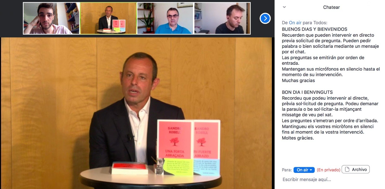 presentacio sandro rosell una forta abraçada