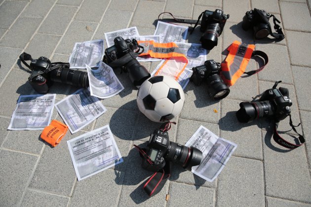 pelota cameres protesta fotoperiodistas deportivos sergi alcazar