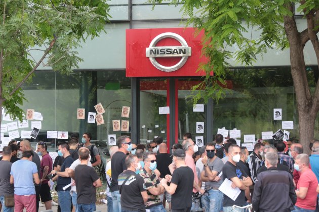 Protesta treballadors Nissan mobilitzacions tall carretera Gran Via - Sergi Alcàzar
